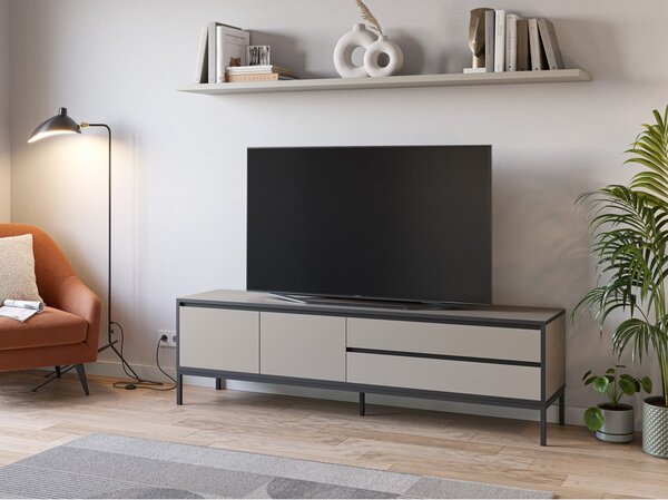 Szürke-bézs TV-állvány 180x55 cm Lorenza – Marckeric