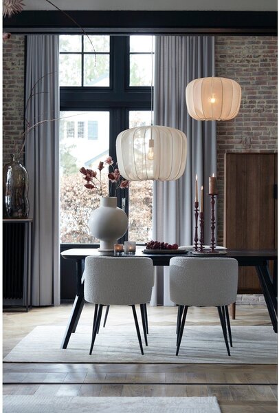 Fehér kárpitozott étkezőfotel Elyna – Light & Living
