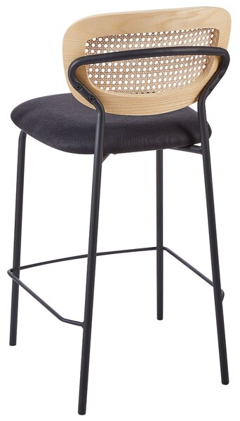 Bárszék kétdarabos szettben MAYETTA Rattan Fekete