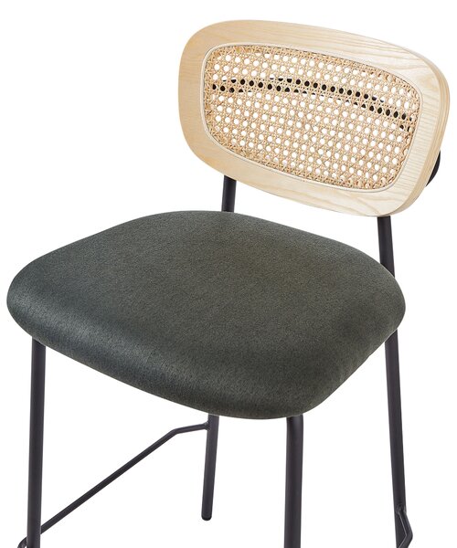 Bárszék kétdarabos szettben MAYETTA Rattan Sötétzöld