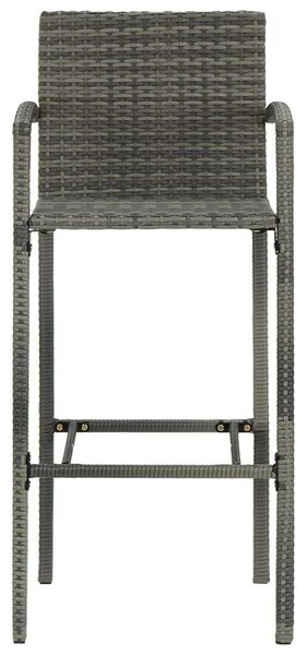 Polyrattan Bárszék - Szürke - 4 db