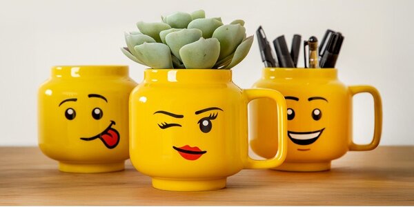 Sárga kerámia gyerek bögre 530 ml Head – LEGO®