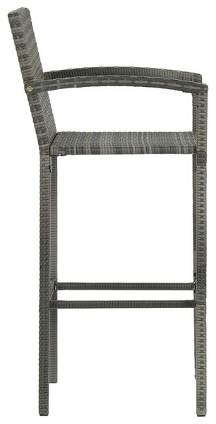 Polyrattan Bárszék - Szürke - 4 db