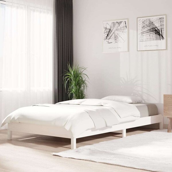 Fehér tömör fenyőfa egymásra rakható ágy 100 x 200 cm