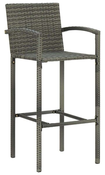 Polyrattan Bárszék - Szürke - 4 db