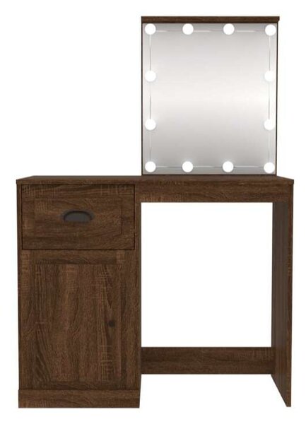 VidaXL Sminkasztal LED-del - Barna Tölgy - 90x50x132,5 cm