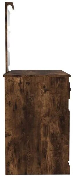 VidaXL Pipereasztal - Füstös Tölgy - LED - 90x50x132,5cm
