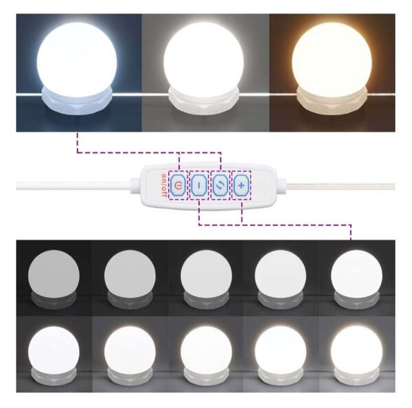 VidaXL Sminkasztal LED-del - Fa - 90x50x132,5cm