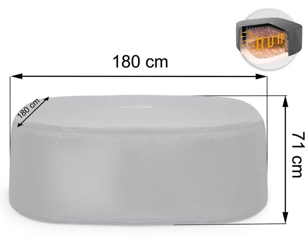 Lay-Z-Spa ENERGYSENSE hőszigetelt masszázsmedence takaró, szögletes, 180 x 180 x 71 cm
