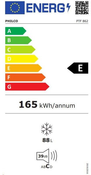 Philco PTF 862 Fagyasztószekrény, 88L, M:84,5, Megváltoztatható ajtónyílás irány, E energiaosztály
