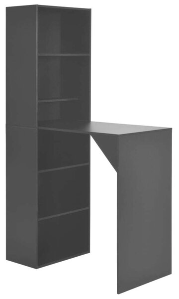Modern Fekete Bárasztal Szekrényel - 115 x 59 x 200 cm