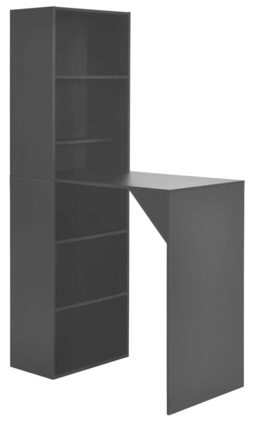 Modern Fekete Bárasztal Szekrényel - 115 x 59 x 200 cm