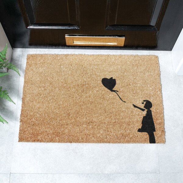 Kókuszrost lábtörlő 40x60 cm Girl With a Ballon – Artsy Doormats