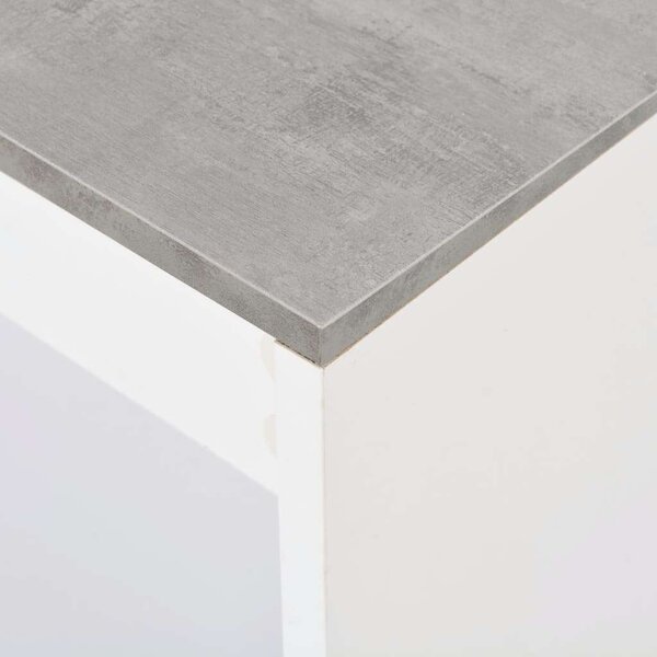 Modern Bárasztal - Fehér Beton - 3 Polccal - 110x50x103cm