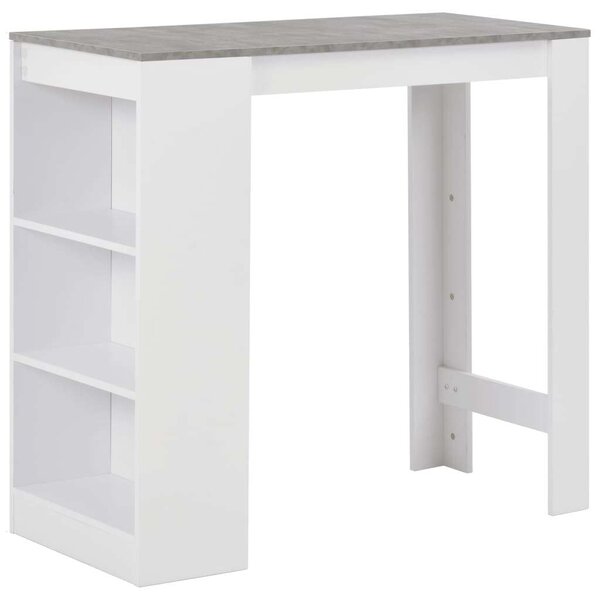 Modern Bárasztal - Fehér Beton - 3 Polccal - 110x50x103cm