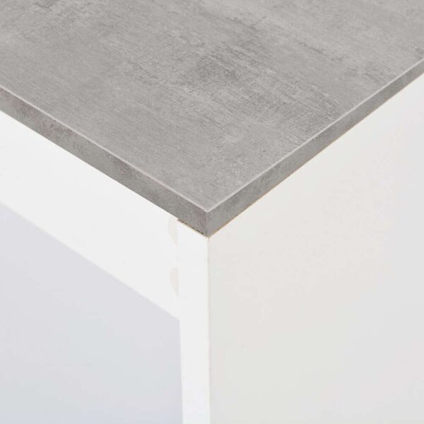 Modern Bárasztal - Fehér Beton - 3 Polccal - 110x50x103cm