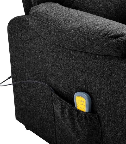 VidaXL fekete szövet dönthető elektromos masszázsfotel