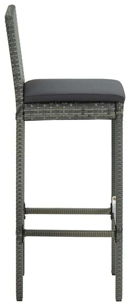 Polyrattan Kerti Bárszett - 5 részes - Szürke