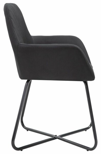 Modern Fekete Szövet Étkezőszék - 2 db-os szett