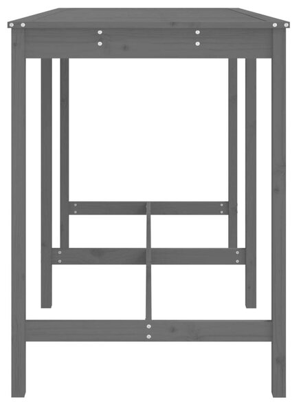 Szürke tömör fenyőfa kerti asztal 159,5x82,5x110 cm