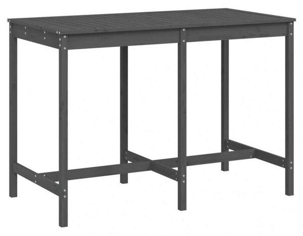Szürke tömör fenyőfa kerti asztal 159,5x82,5x110 cm
