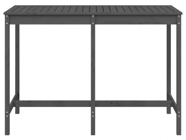Szürke tömör fenyőfa kerti asztal 159,5x82,5x110 cm