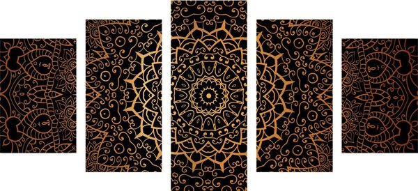 5 részes kép vintage Mandala indiai stílusban