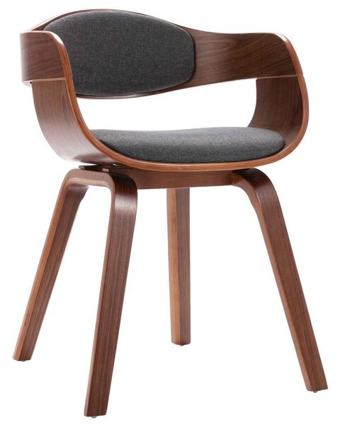 Modern Szürke Szövet Étkezőszék - 2 db - Hajlított Fa