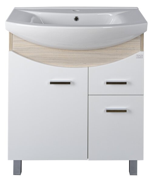 TMP ZX 65 - SONOMA - álló fürdőszobabútor - Sanovit ZENON - 6065 porcelán mosdóval - 65 x 47 cm