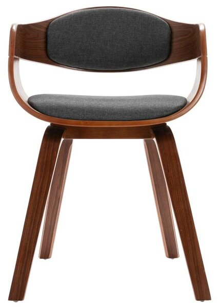 Modern Szürke Szövet Étkezőszék - 2 db - Hajlított Fa