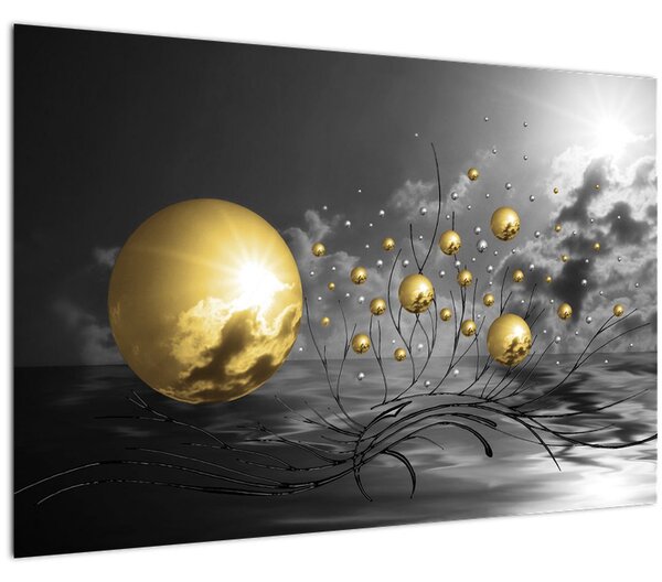 Okker gömbök képe (90x60 cm)