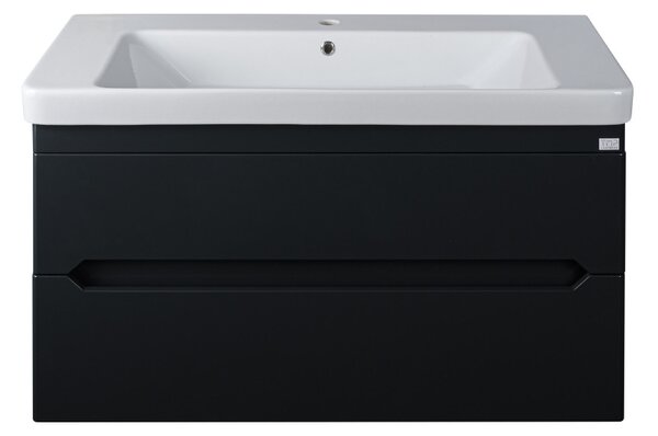 TMP SHARP 105 - FEKETE - fali fürdőszobabútor- Sanovit LUXURY 11105 mosdóval - 105 x 46 cm