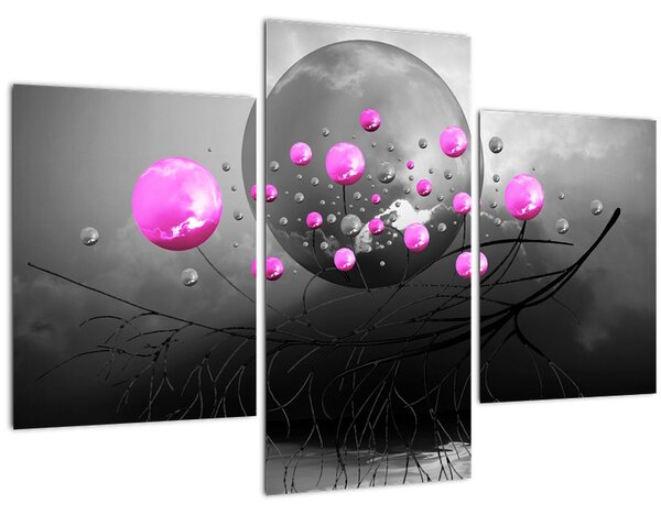 Rózsaszín gömbök képe (90x60 cm)