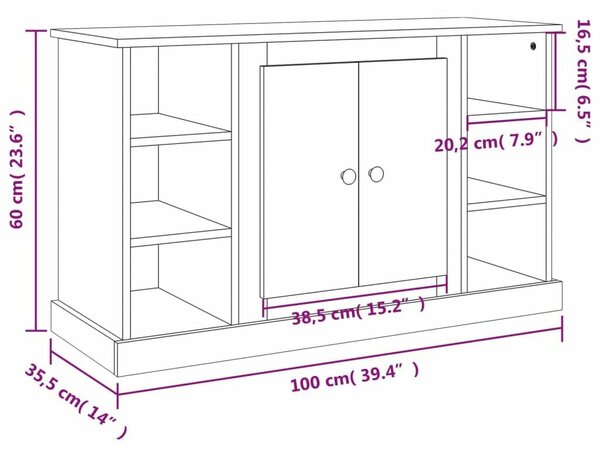 Modern Tálalószekrény - Betonszürke - 100x35,5x60 cm