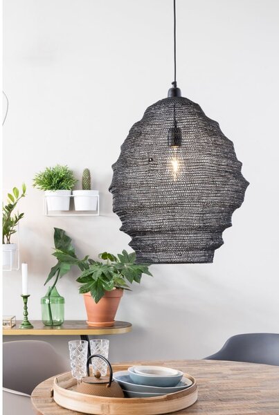 Lena fekete függőlámpa, ø 48 cm - White Label