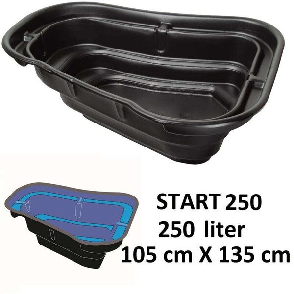 MŰANYAG TÓMEDER 250 L - 105 X 135 CM - Növénytelepítő lépcsős tavi medence - HOLLAND UBBINK 1311030 -