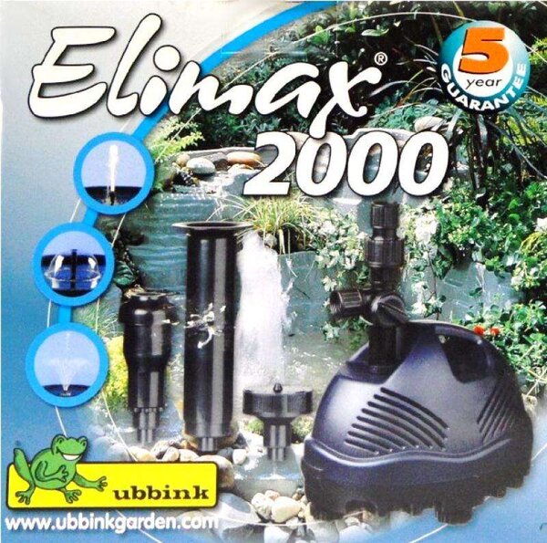 ELIMAX2000 TAVI PUMPA - 2200 L/H - Vízkeringtető szinkronmotoros tószivattyú és szökőkút - HOLLAND UBBINK 1351311 -