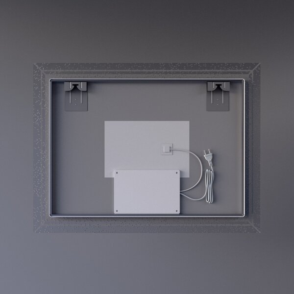 Welland Type-28 LED tükör - fényerő + színhőfok állítás + páramentesítő + óra - 80 x 60 cm
