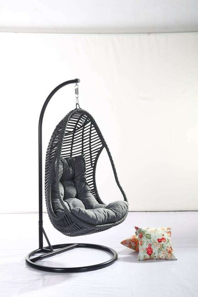 ROJAPLAST CALI Függőszék - Polyrattan - Antracit