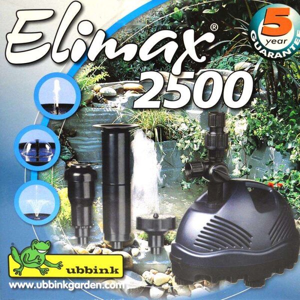 ELIMAX2500 TAVI PUMPA - 2550 L/H - Vízkeringtető szinkronmotoros tószivattyú és szökőkút - HOLLAND UBBINK 1351303 -