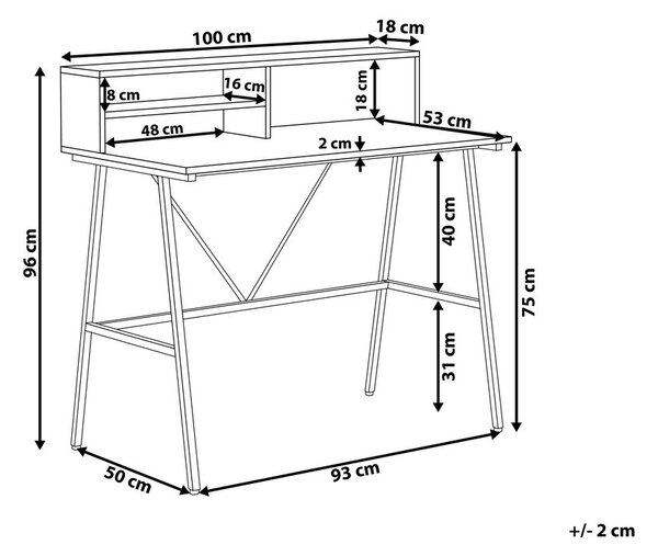 Íróasztal HARISON Sötétbarna 100 cm 53 cm