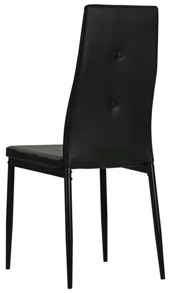 Elegáns Fekete Műbőr Étkezőszék - 4 db