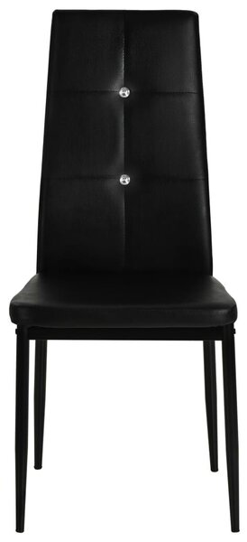 Elegáns Fekete Műbőr Étkezőszék - 4 db