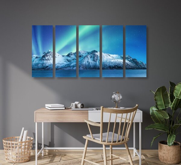 5-részes kép arctic aurora borealis