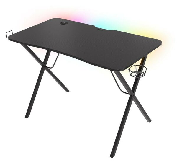 Genesis Holm 200 Gamer asztal RGB világítással, fekete