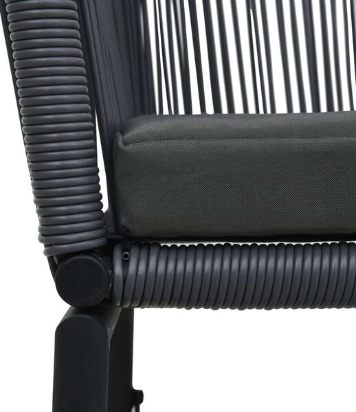 Rattan Bisztrószett - Antracit Szürke - 2 Szék + Asztal