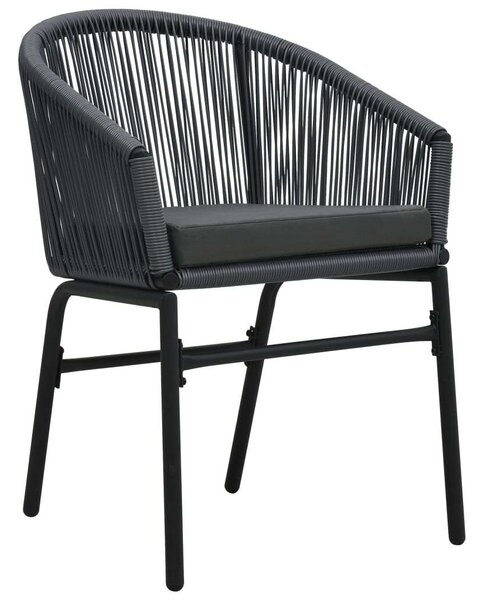 Rattan Bisztrószett - Antracit Szürke - 2 Szék + Asztal