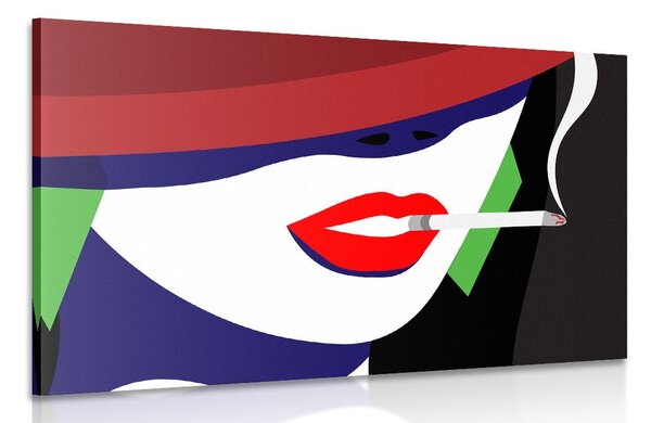 Kép kalapos hölgy pop art stílusban