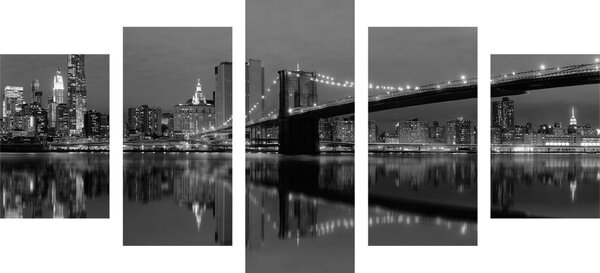 5 részes ké Manhattan vízben fekete fehérben