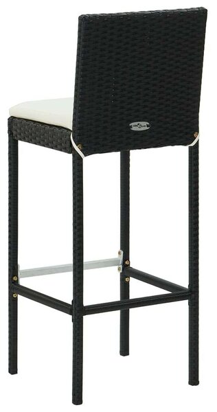 Kültéri Polyrattan Bárszett - 5 részes - Fekete
